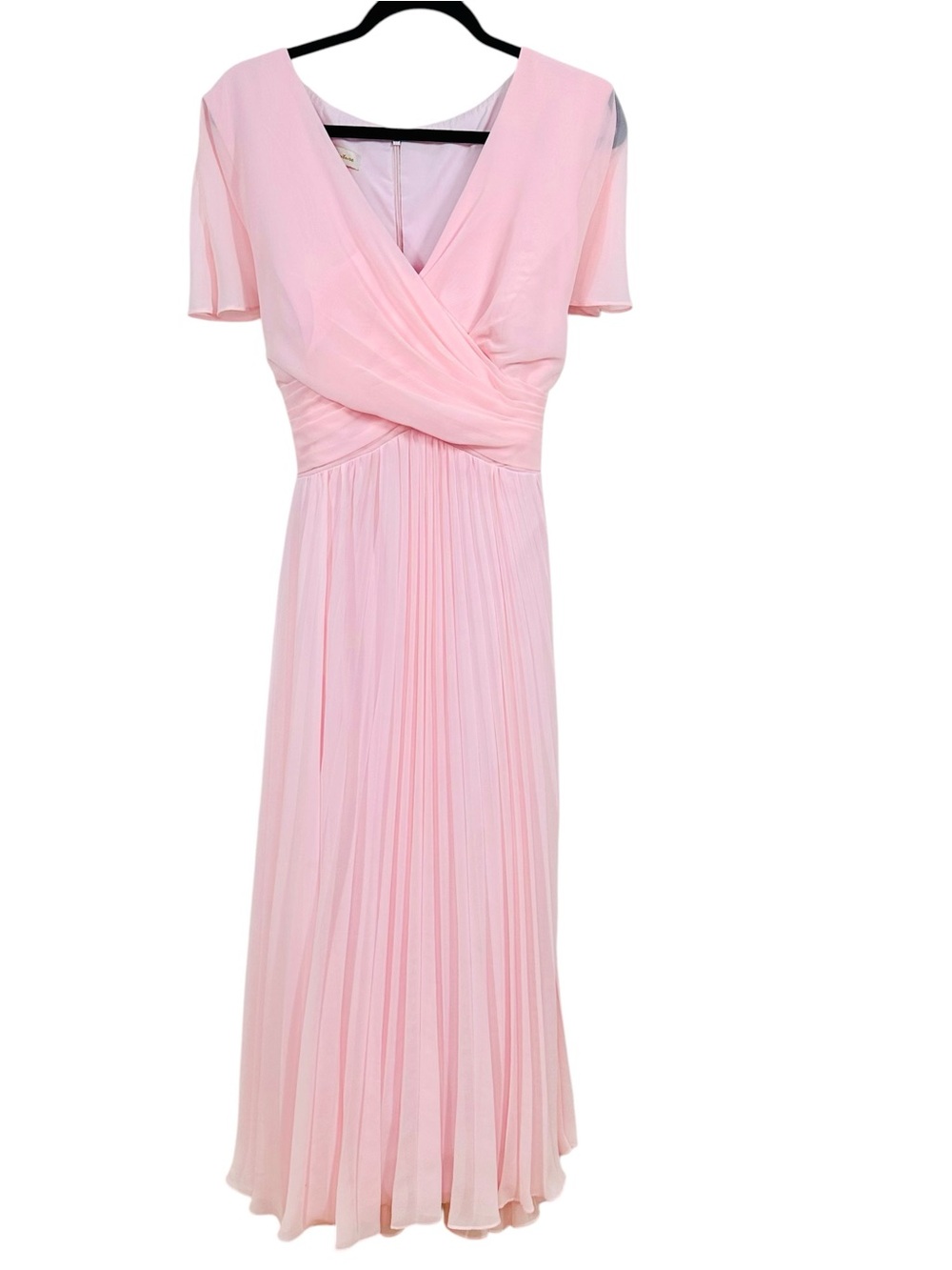 TS Couture Elegant Pink Pleated Maxi Dress Sz L